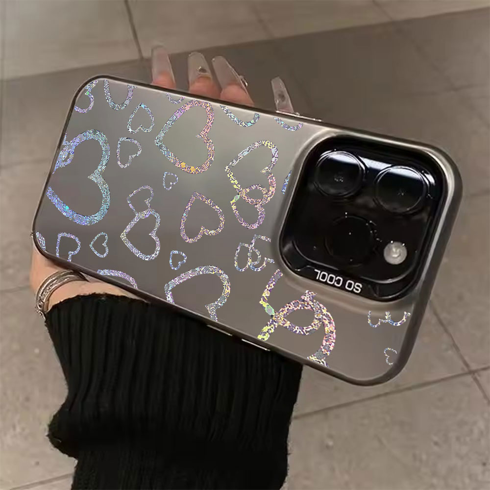 Apple Iphone 15 - Custodia con stampa a cuori colorati